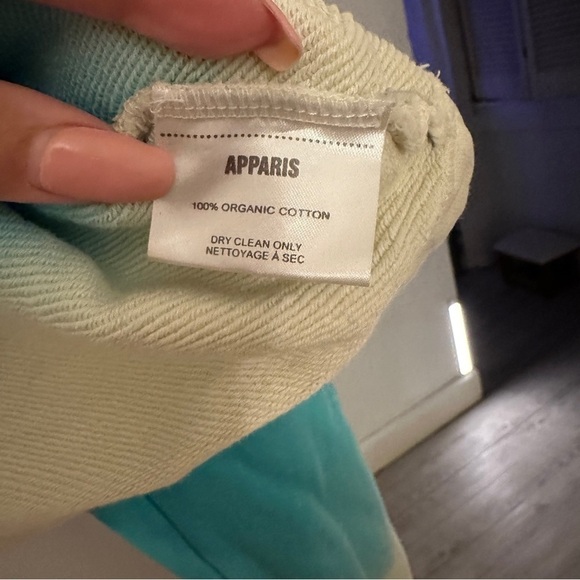 Apparis Tie-Dye Ombre Blue Cropped Crewneck Sweatshirt size Medium - Picture 4 of 6